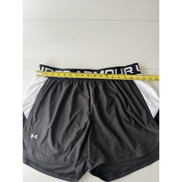 Under Armour Black White Running Training Loose Fit Shorts Play Up 1X - Picture 8 of 12